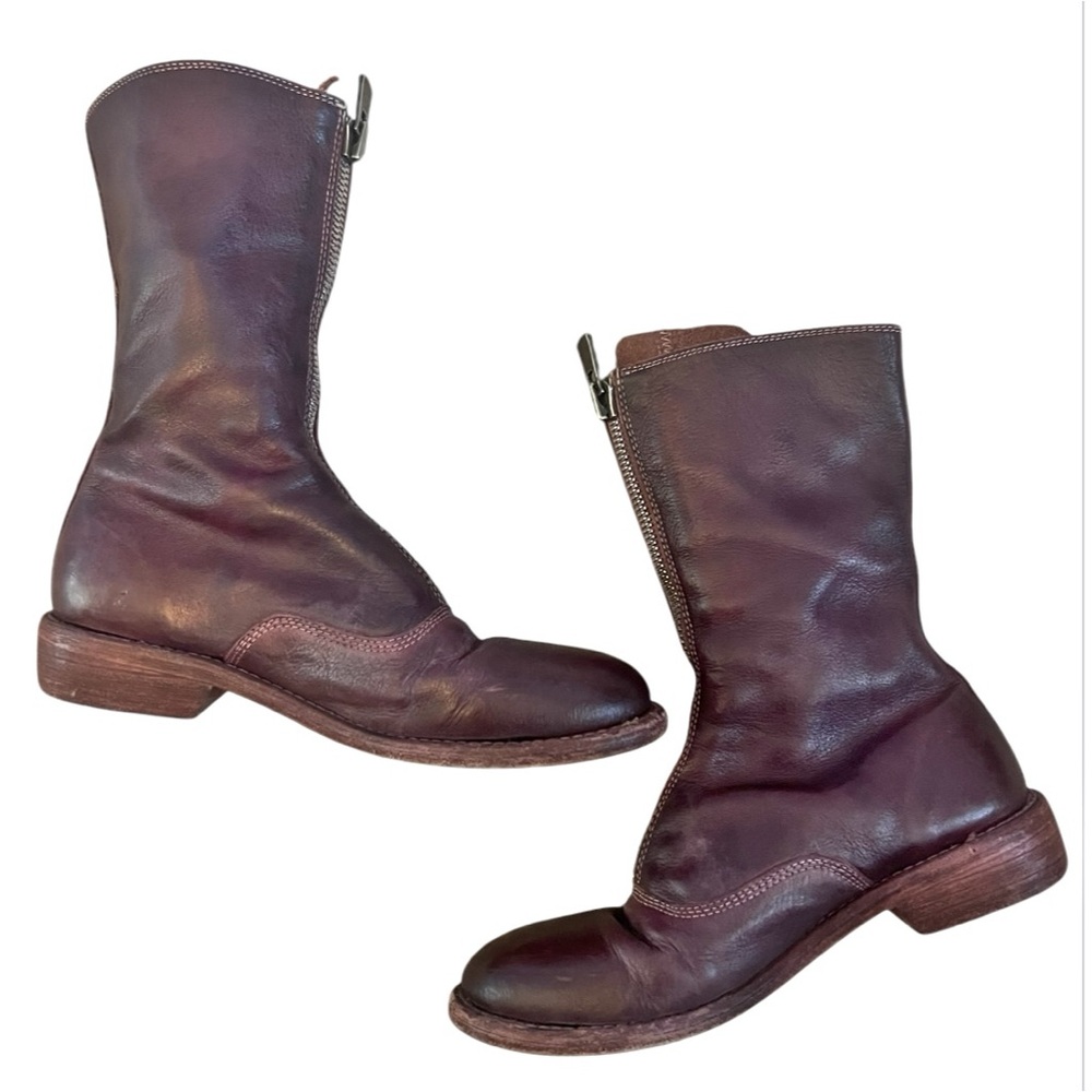 Guidi Front Zip 310 Soft Horse Leather Boots Cherry Cola Red Size 36/US Size 6 - Picture 8 of 8